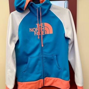 The North Face Women’s Turquoise and Coral Hoodie